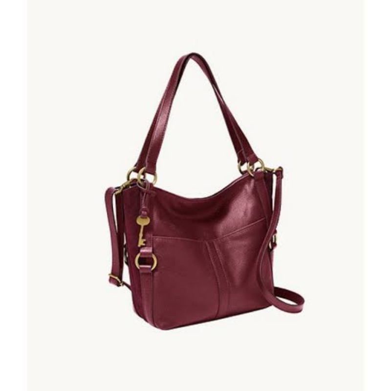 Fossil Sam shopper claret red new with tag