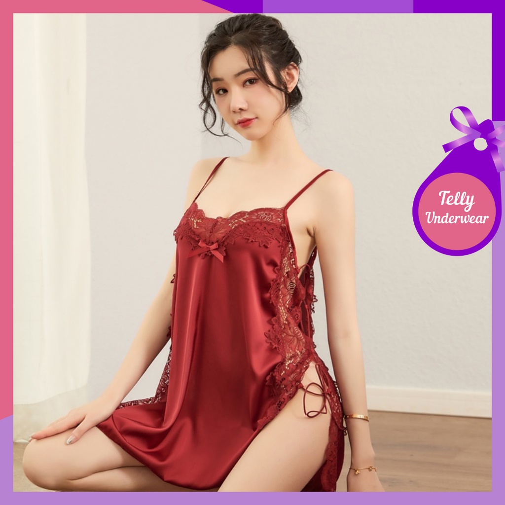 TELLY ➡️ 167 Lingerie Baju Tidur Sexy Conquettish Bunga Renda Bahan Tipis Erotis