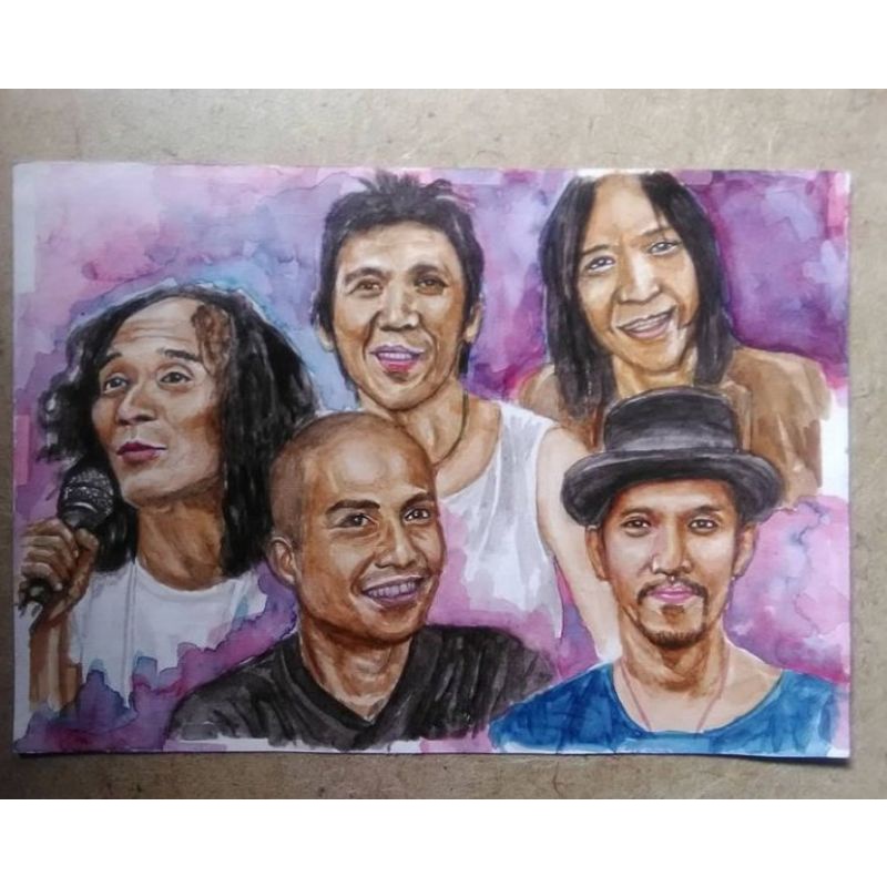 lukis Wajah Watercolor Custom