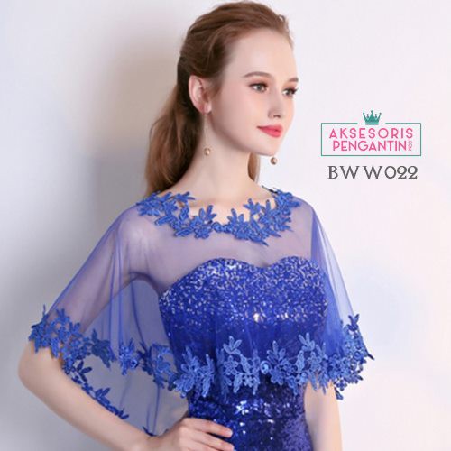 [READY STOCK] BOLERO PENGANTIN LACE PAKAIAN PESTA WANITA BROKAT KOREA NAVY BWW022
