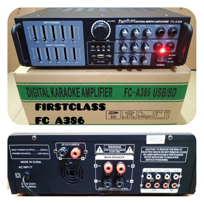 ampli bluetooth firstclass fc a386 amplifier mixer fca386 power karaoke