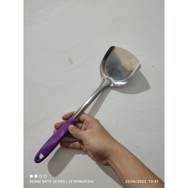 {DS} Spatula Stainless Steel / Sodet Sutil / Penggoreng Tebal Murah Ungu