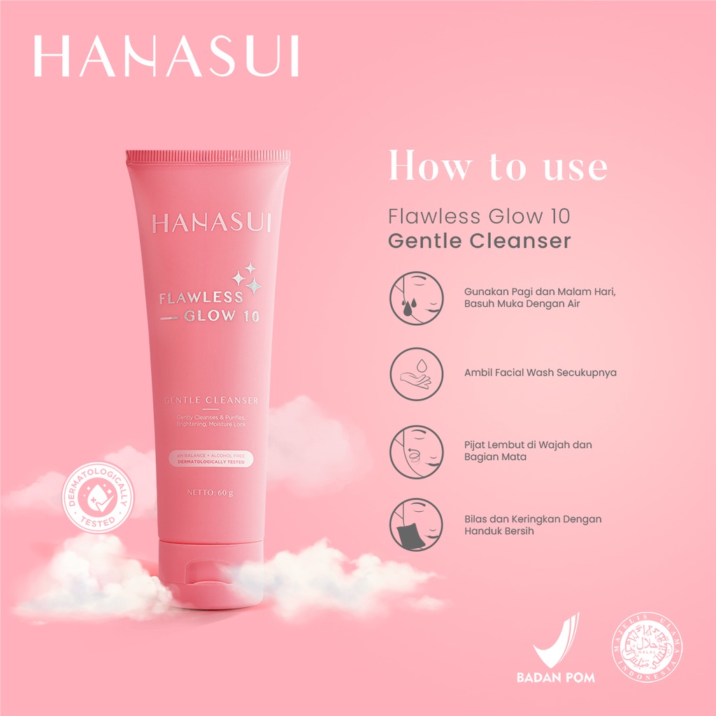 Hanasui Flawless Glow 10 Night Cream, Day Cream, Essence, Cleanser