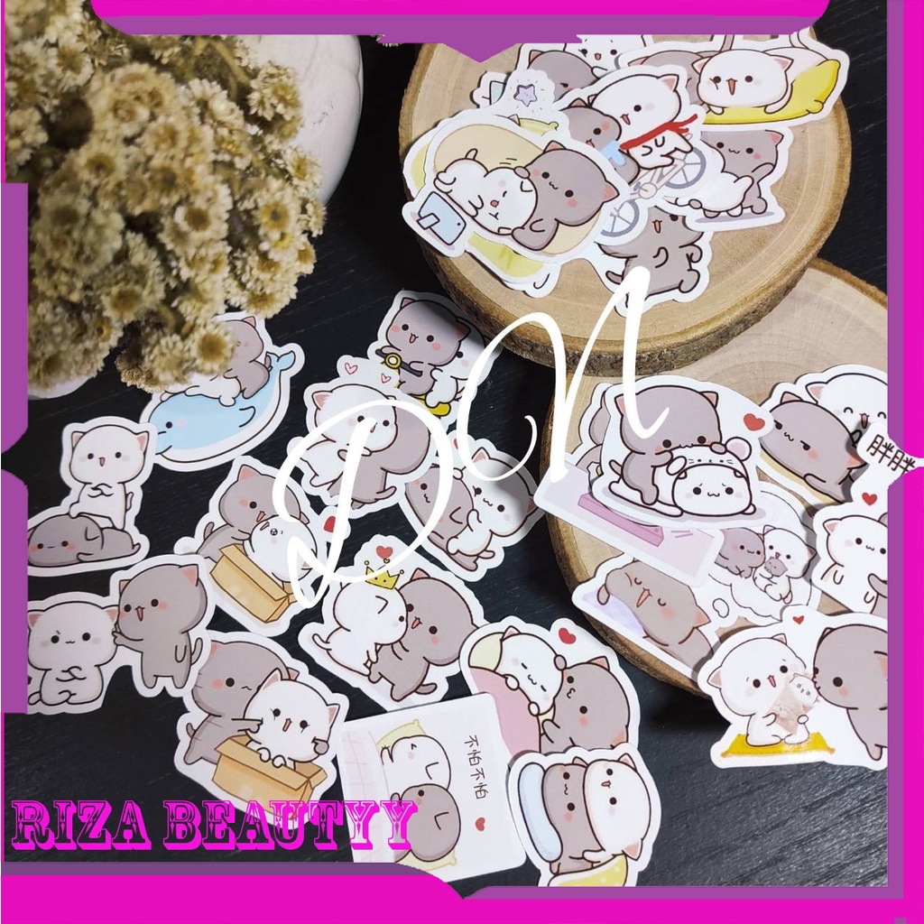 

24pcs Stiker Kertas Gambar Peach & Goma 24pcs Sticker Kertas Glossy Karakater Line PEACH & GOMA