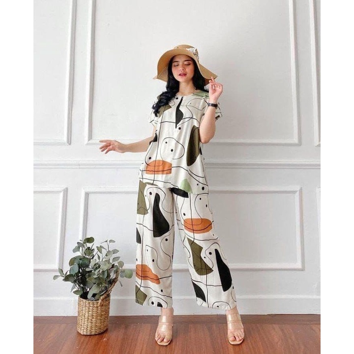 ONE SET SETELAN RAYON PREMIUM DAILY SET WANITA MOTIF TERBARU