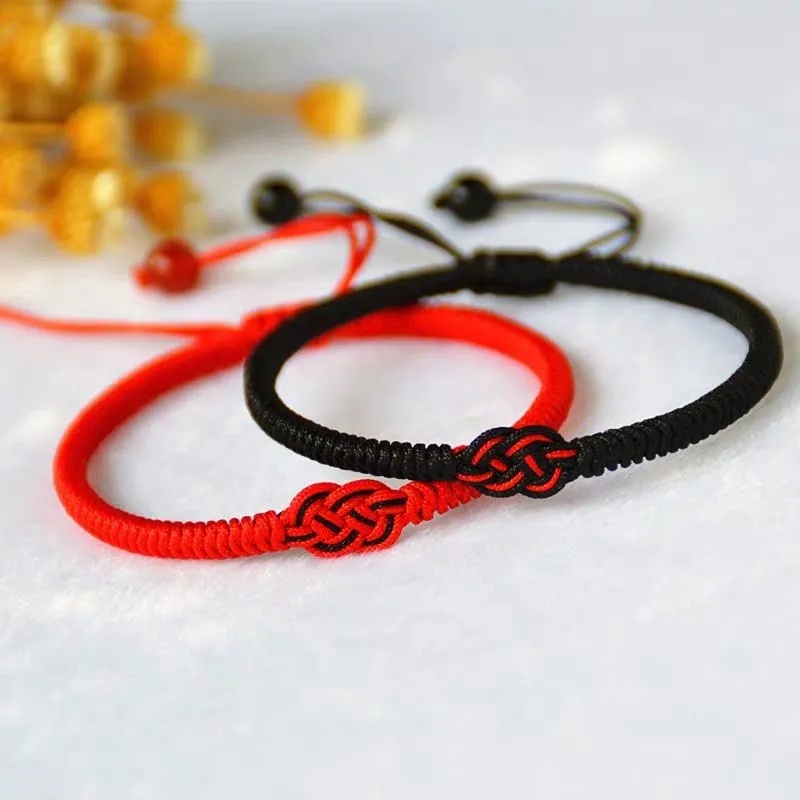 Concentric Knot Hand Woven Couple Bracelets/ Adjustable Diamond Knot Festive Braided Rope Bracelets