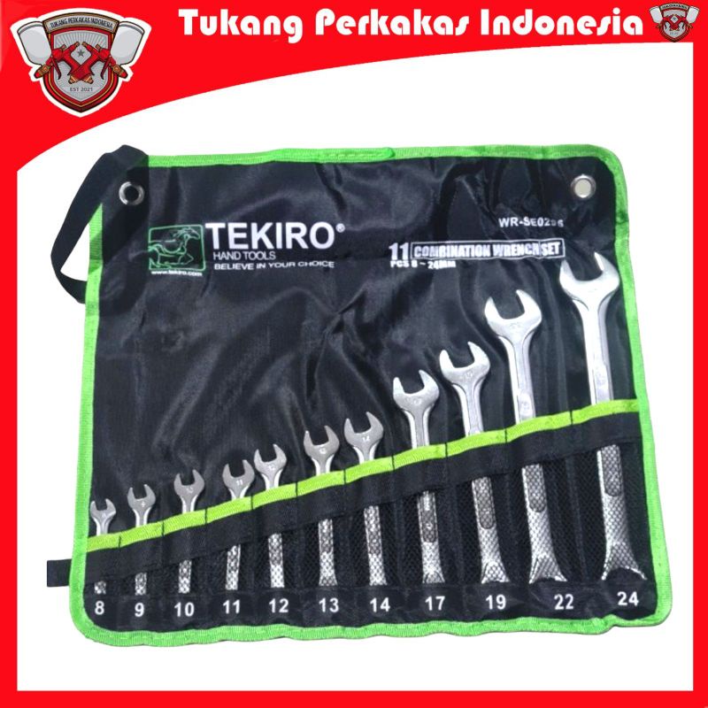 TEKIRO KUNCI RING PAS SET 11PCS  8-24MM KUNCI KOMBINASI TEKIRO