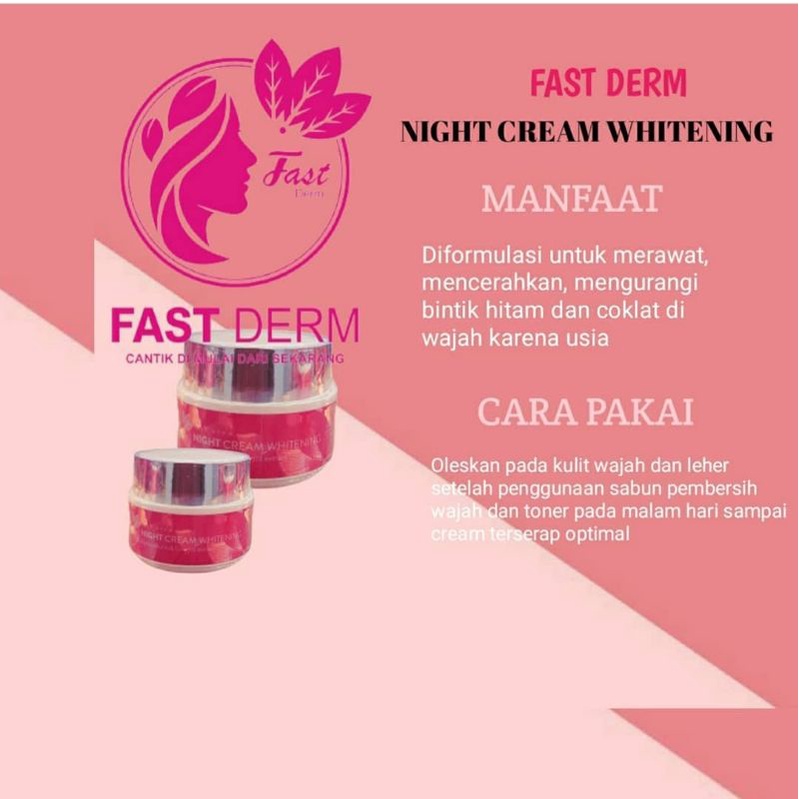 night cream fast derm whitening / double glow forte / glasskin / acne glowing / glowing flek