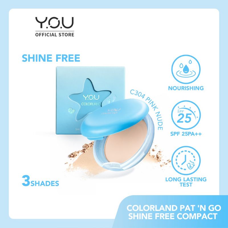 Y.O.U Colorland Pat 'N Go Shine Free Compact - 6g