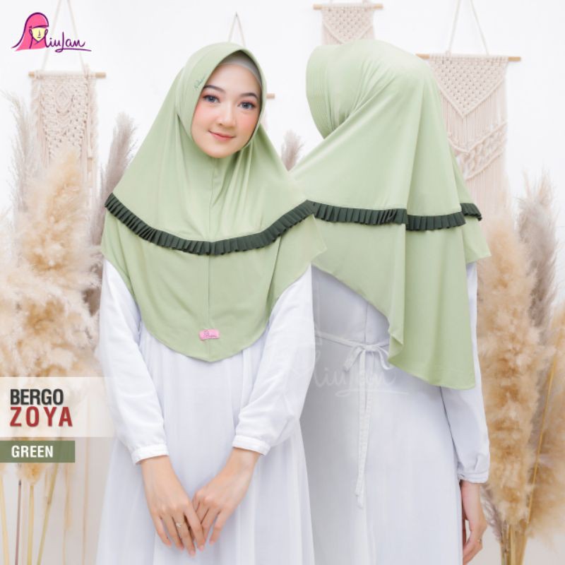 COD Bergo Zoya Miulan Jilbab Instan Dewasa Bergo Jersey Pet Antem Terbaru
