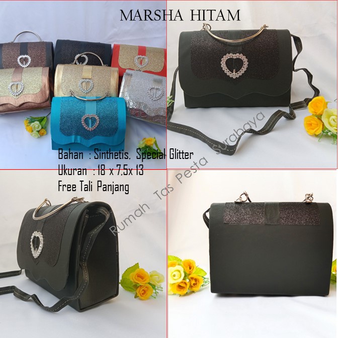 TAS PESTA MARSYA MODEL CLUCTH DAN SELEMPANG TERKESAN MEWAH DAN ELEGAN