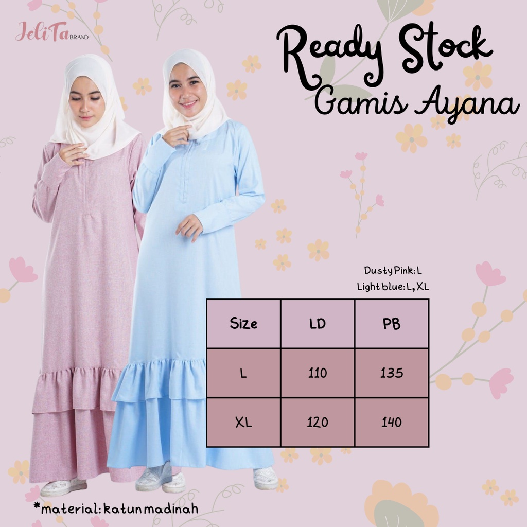 GAMIS HARIAN WANITA AYANA JELITA | GAMIS HARIAN BAHAN KATUN BUSUI FRIENDLY