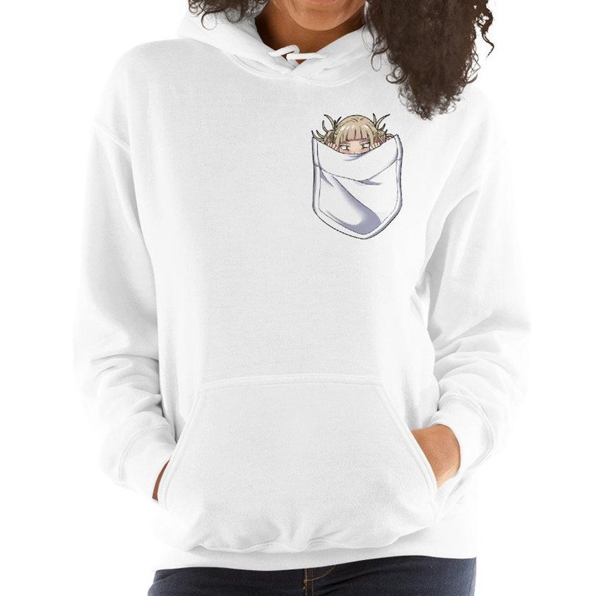 Hoodie Himiko Toga Fake Pocket White Anime Manga My Hero Academia Premium Unisex