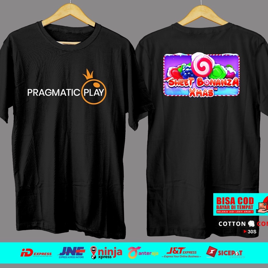 Tshirt baju Kaos Distro pragmatic Play Sweet Bonanza Xmas/ Kaos Game Slot DTF