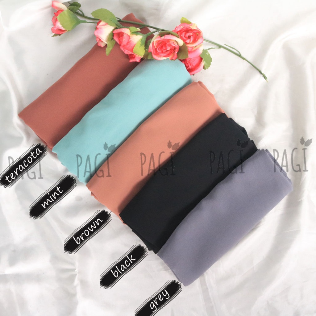 Pashmina Polos Ceruty / Babydoll / 75cm x 180cm / Hijab Panjang