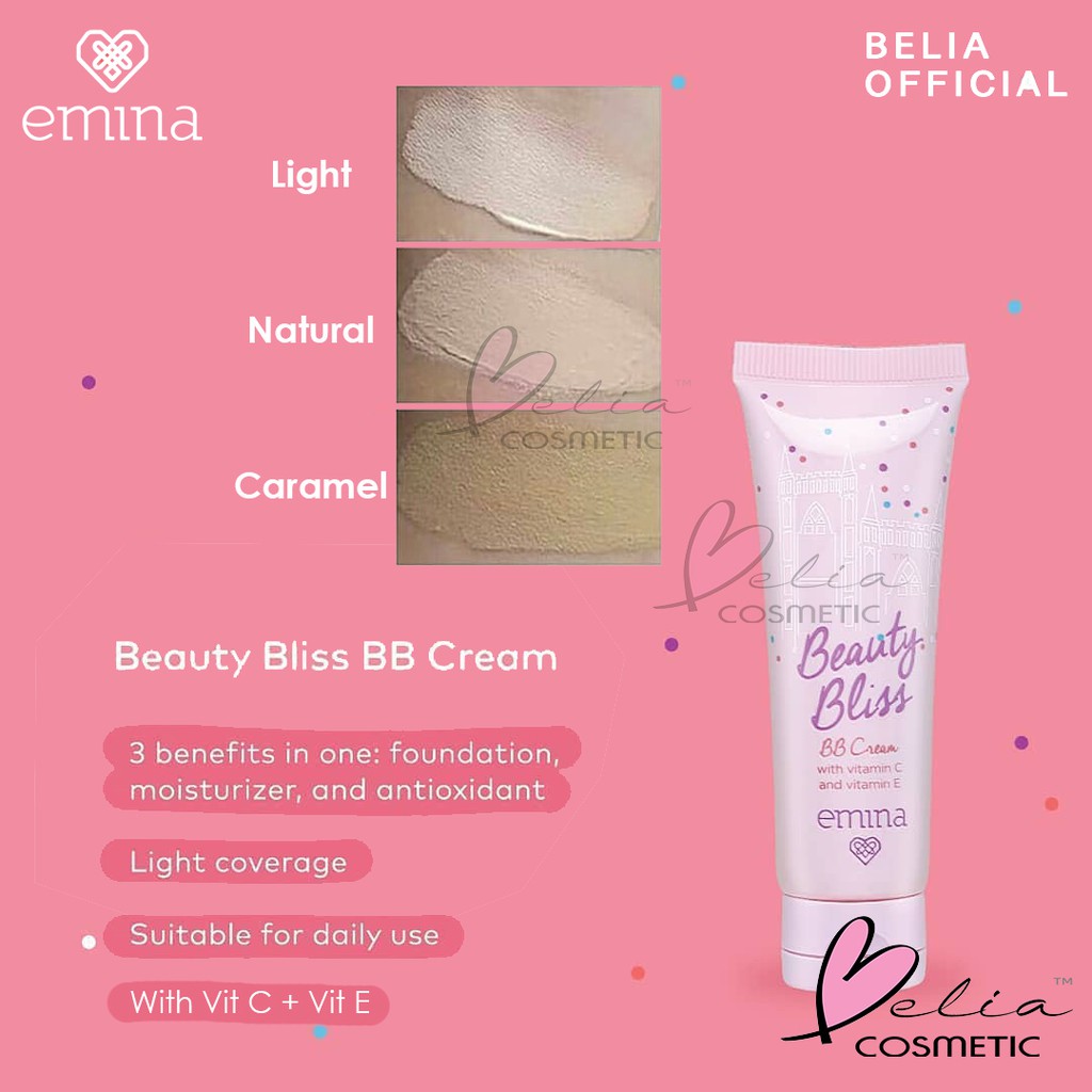 ❤ BELIA ❤ EMINA Beauty Bliss BB Cream 20mL | Light Natural Caramel bbcream