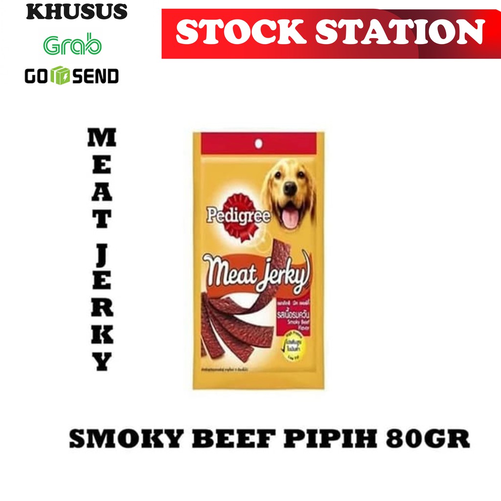 Meat Jerky Strap/pipih Smoked Beef 80gr (GOSEN / GRAB)