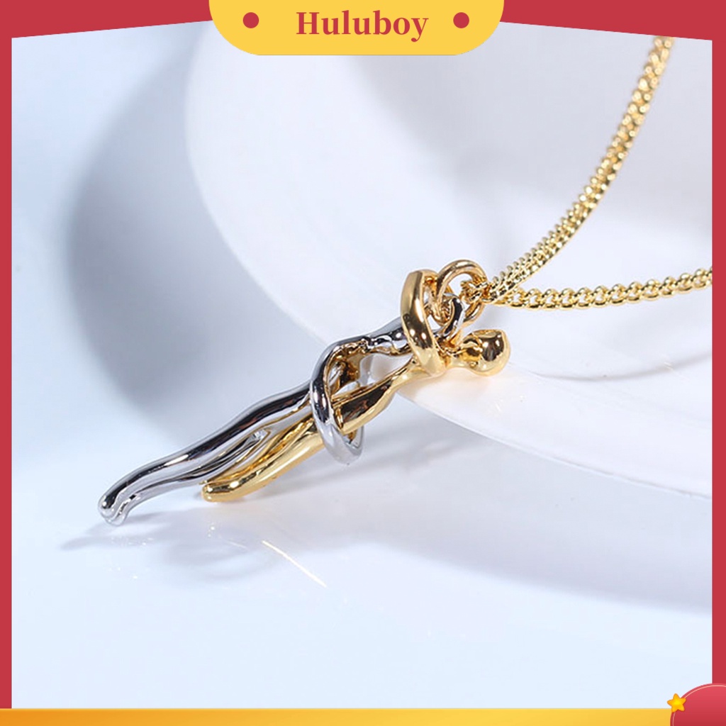 Hu Hu Hu Hu Hu Alat Bantu Pasang Kacamata♡ Kalung Rantai Choker Dengan Liontin Bentuk Penari Hug Untuk Priawanita