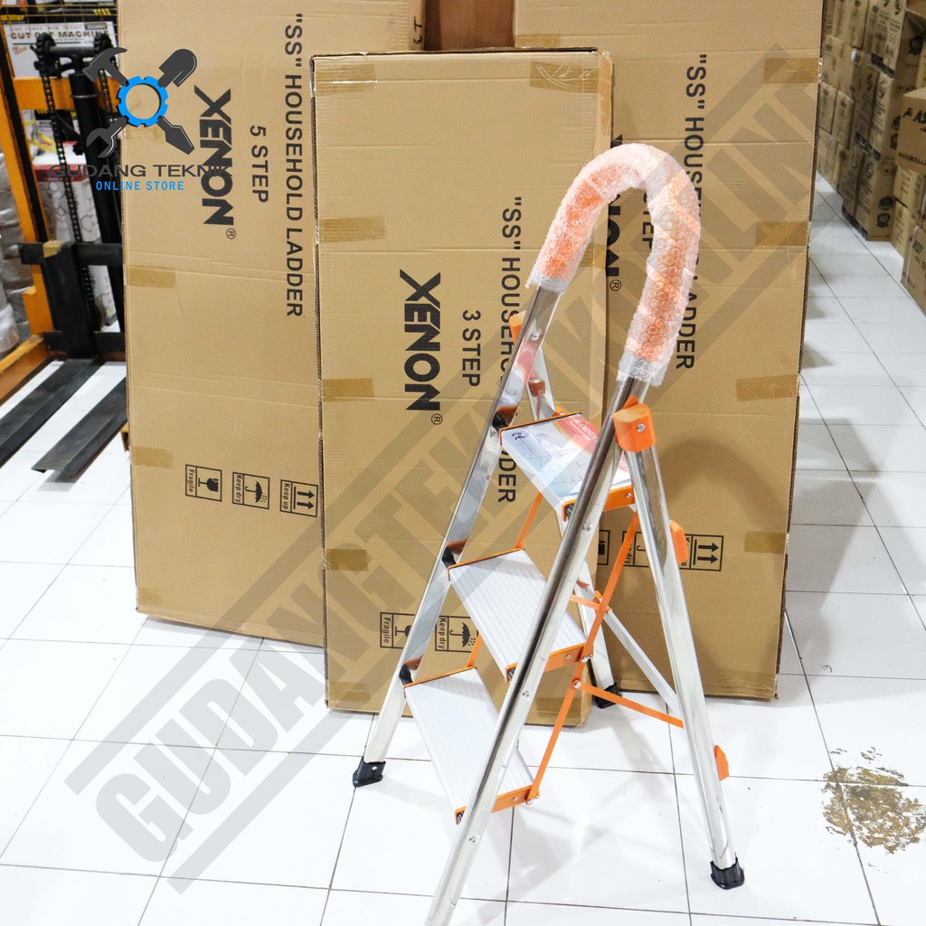 Tangga Lipat Rumah Besi Stainles XENON 3S Stainless Steel Ladder 3 Step 75cm