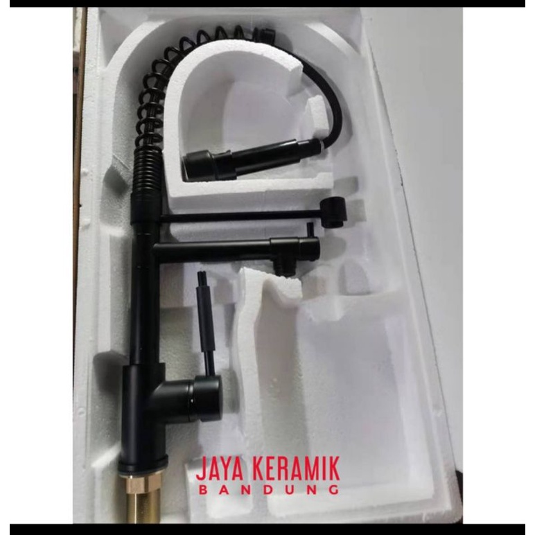 KRAN DAPUR/KRAN SINK PANAS DINGIN/KRAN DAPUR FLEXIBLE TARIK/HITAM