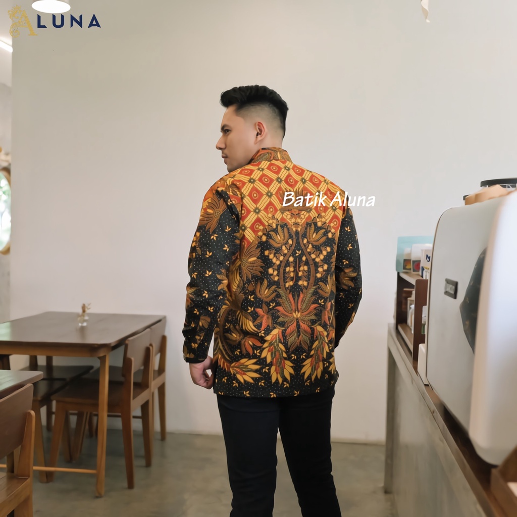 BAJU BATIK PREMIUM PRIA EXCLUSIF LENGAN PANJANG ALUNA KEMEJA BATIK PRIA REGULAR SOLO MODERN PCW 095