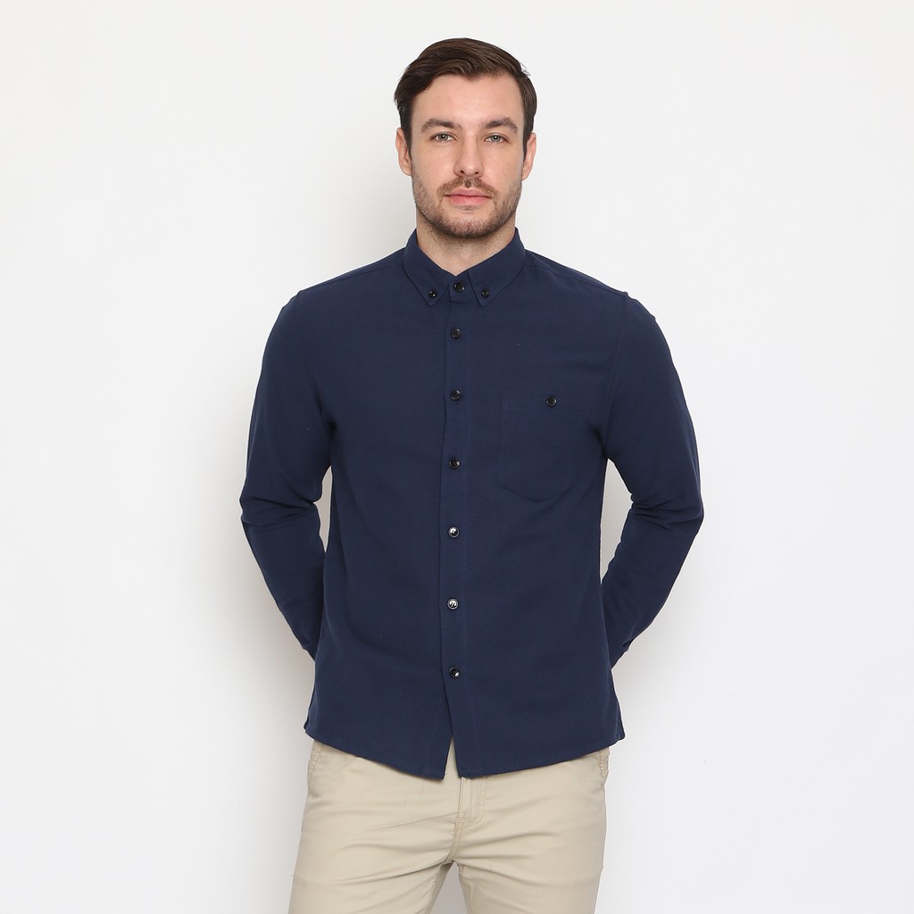 

17Seven Original Kemeja Polos Pria Lengan Panjang 0152-NAVYAR