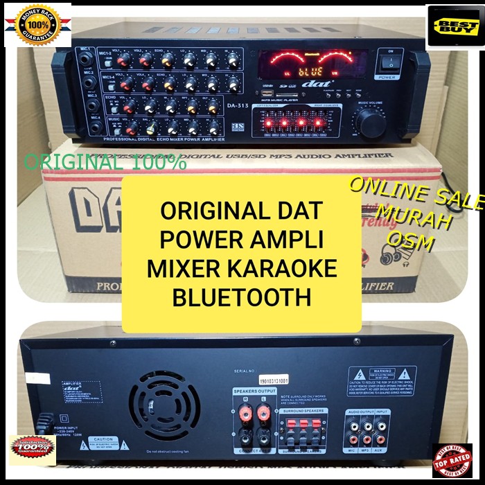 Power ampli mixer dat original bluetooth profesional digital audio amplifier bluetoot karaoke echo mic microphone vokal vocal equalizer mp3 usb bluetot  GARANSI UANG KEMBALI 100% JIKA TERBUKTI TIDAK ORIGINAL TEKNOLOGY JAPAN MADE IN INDONESIA  4 input mic