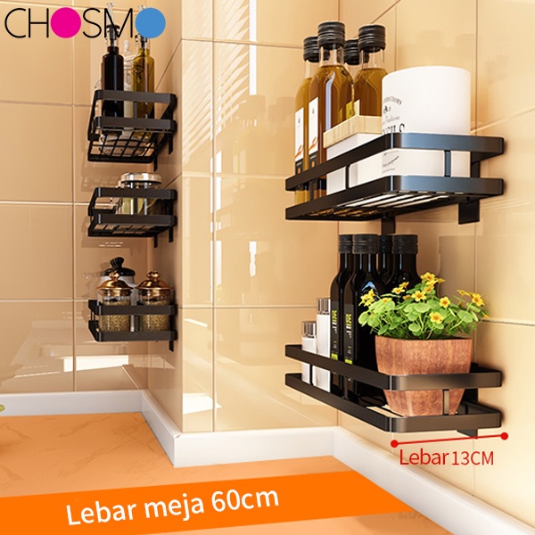 Rak Bumbu Dapur Gantung Rak Dinding Penyimpanan Rak Kamar Mandi Rak Kecap Garam Rak Serbaguna