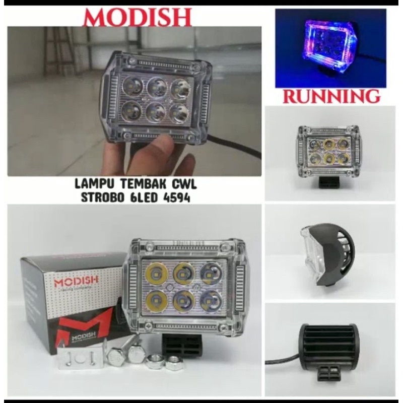 Lampu LED CWL 6 Mata RGB Standby Angel Tembak Sorot Motor Senja Angle