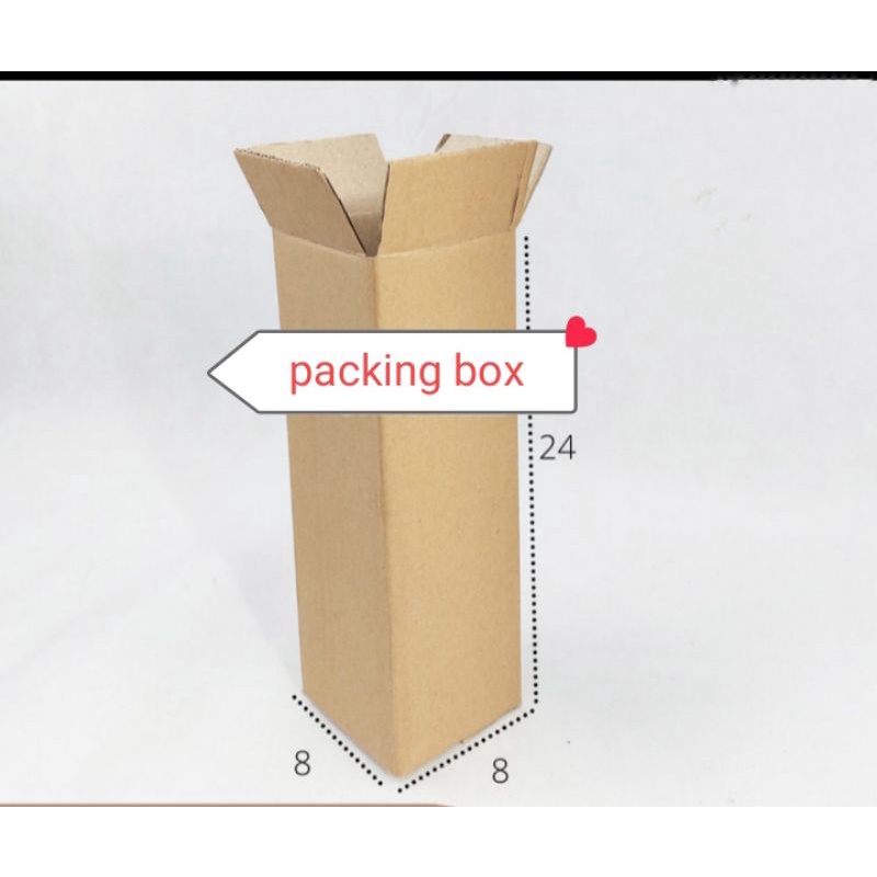 

karton/kardus uk.8x8x24cm.single wall,luar dalem polos