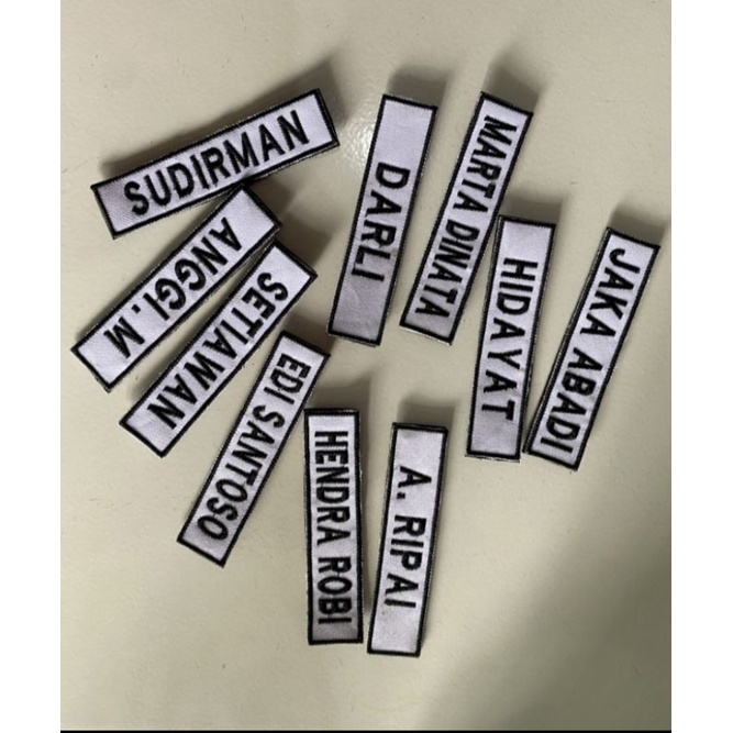 nama rompi satpam bordiran nama satpam