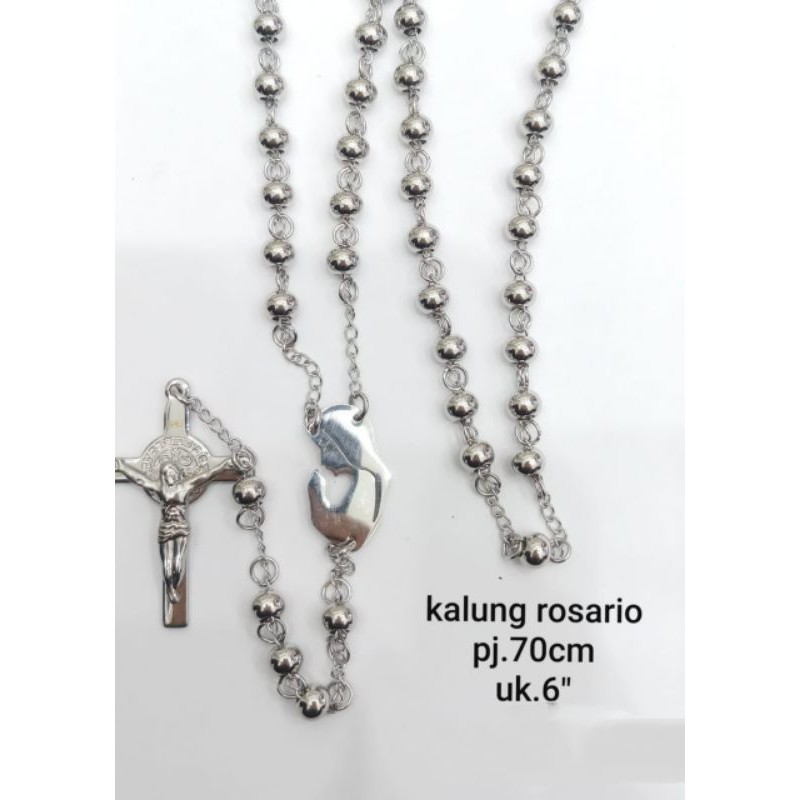 Kalung Rosario Silver Titanium80