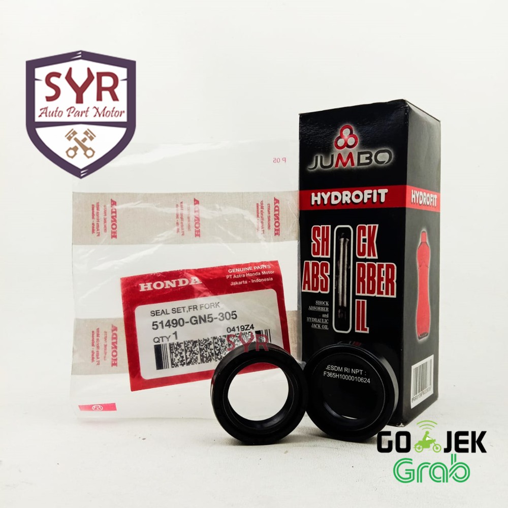 PAKET OLI SHOCK + SEAL SHOCK GRAND BEAT VARIO SUPRA X KHARISMA SIL SOK (JUMBO+GN5)