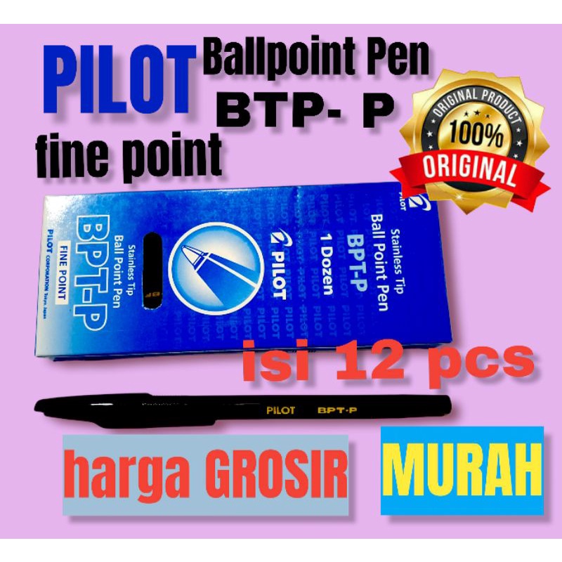 

( isi 12 MURAH) Bolpen/Ballpoint/Pulpen/Ballpen Pilot BPTP Hitam Biru