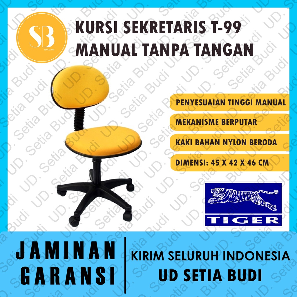 Kursi Kantor Sekretaris Tiger T-99 Manual Tanpa Tangan