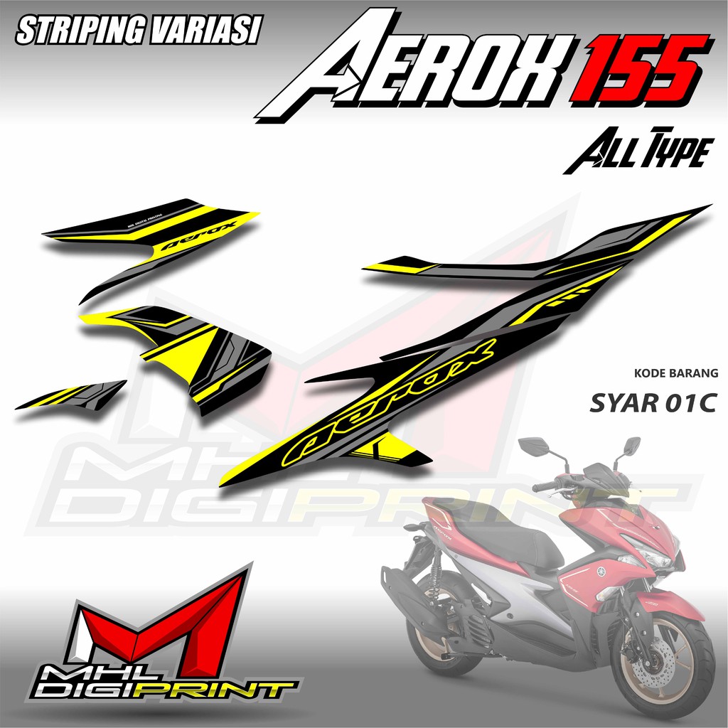 STRIPING VARIASI AEROX 155 ALL TYPE - STIKER AEROX 155 - SYAR 01