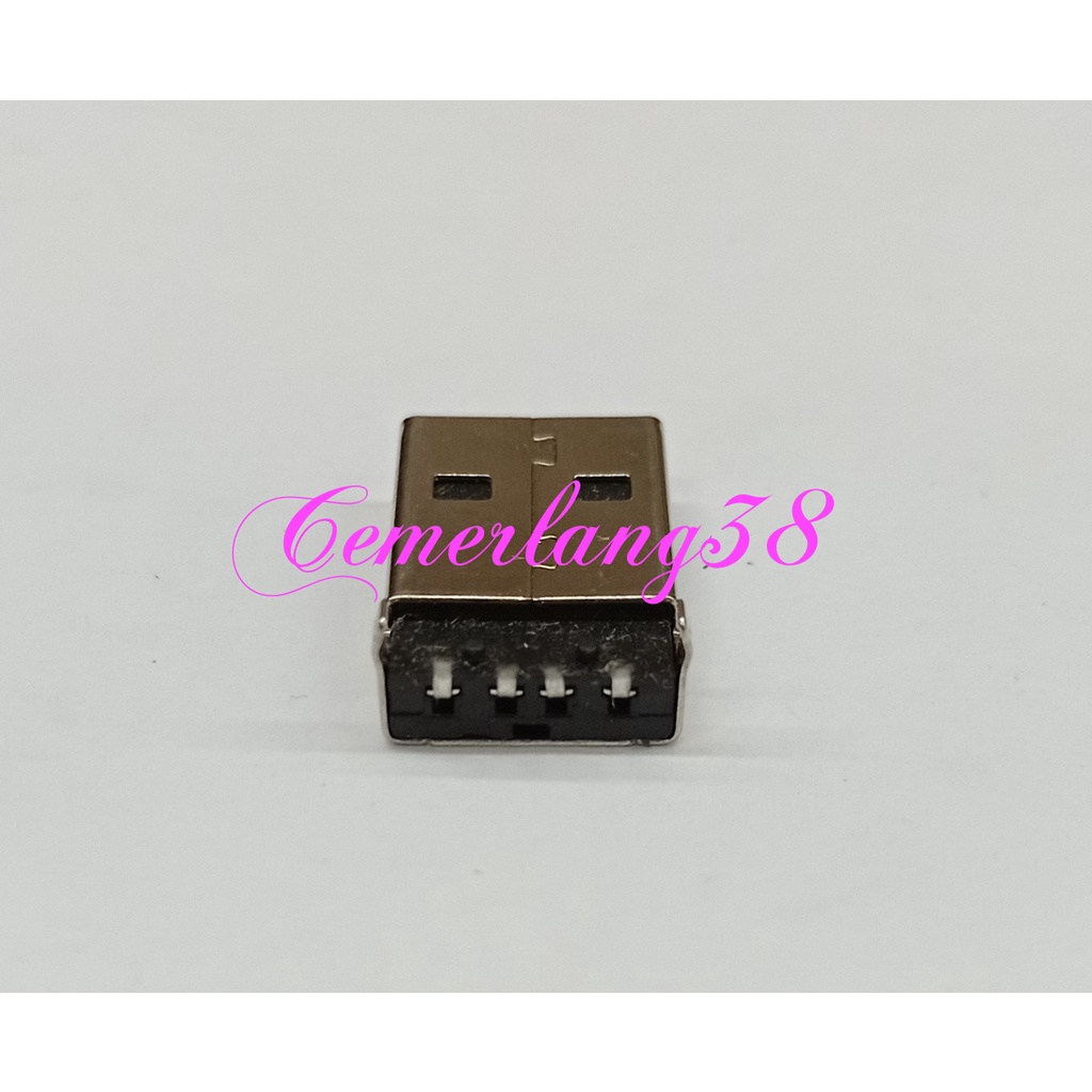 Soket USB Male Plug 4 Pin Konektor Plastik Tipe A cowok