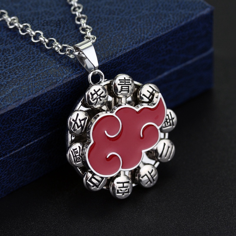 Jual Naruto Akatsuki Red Cloud Necklace Anime Pendant Rope Chain Alloy