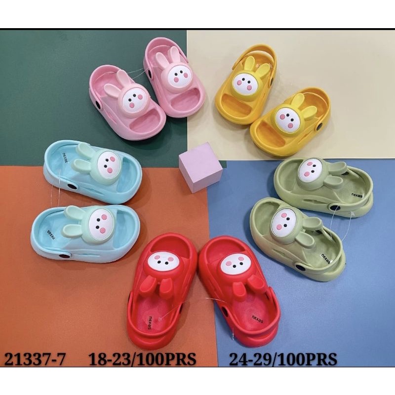 SANDAL ANAK BAYI CEWE PEREMPUAN SLOP IMPORT EVA EMPUK LENTUR LUCU MOTIF KELINCI LDG 2005