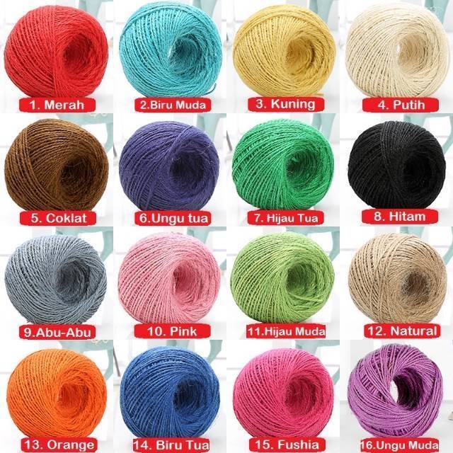 

Tali Rami Warna Warni / Tali goni / dekorasi pesta / tali jerami / jute / tali serbaguna