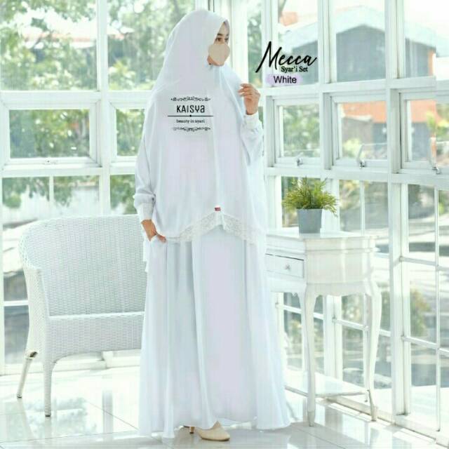 MECCA SET SYAR'i By KAISYA / Baju Umroh / Gamis Putih