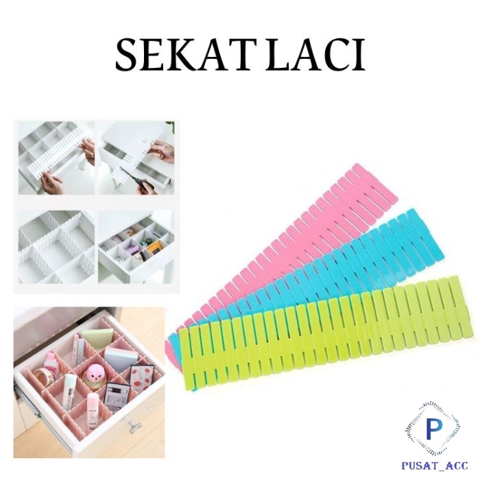 SL4 - Partisi Sekat Laci Pemisah Drawer Dekstop Organizer Isi 4 Pcs