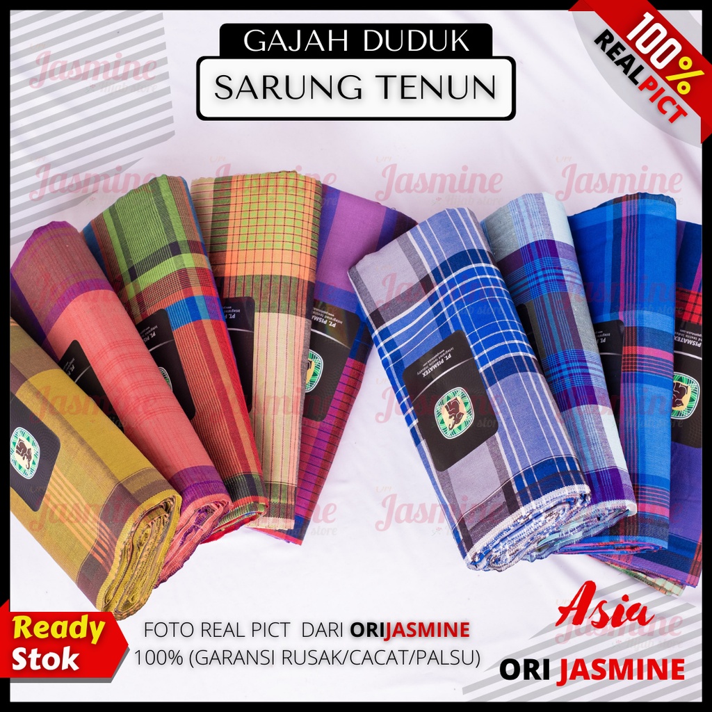 Sarung Gajah Duduk Asia Duplex Kain Sarung Tenun Motif Dewasa Pria Dewasa Cowok Grosir