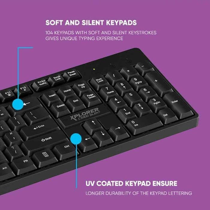 Alcatroz Xplorer C3300 Silent Keyboard &amp; Mouse Combo