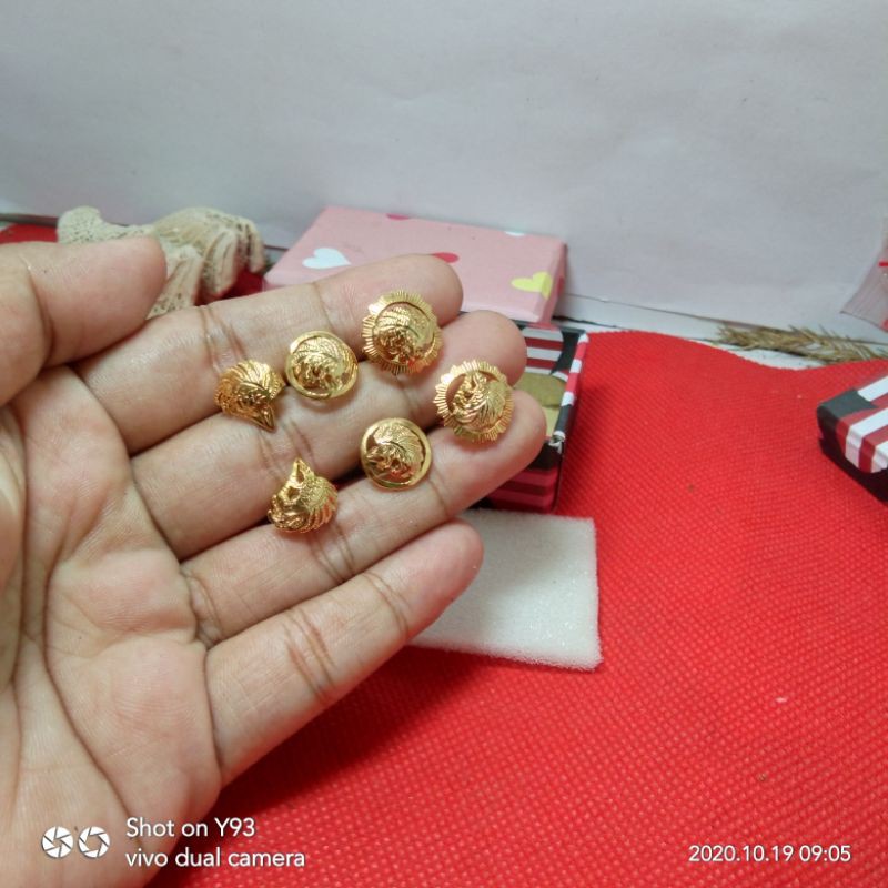 cincin cindrawasih lapis emas 24 karat/anting cindrawsih lapis emas 24 karat