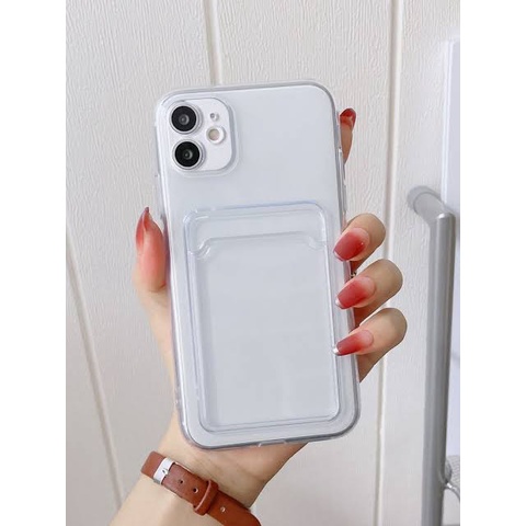 Softcase SLOT Card iPhone 13 13PRO 13PROMAX 12 12PRO 12Promax 11 11Pro 11Promax X XS XR XSMAX 7+ 8+ 6+ 6S+ 7G 8G 6 6G 6S Soft Case Clear Bening Glossy Silikone-Silicone Silikon SLIP Kartu-Tempat ACCESS-Akses-Name Tag Anti Bumper Air Bag KNOCK PRO MAX PLUS