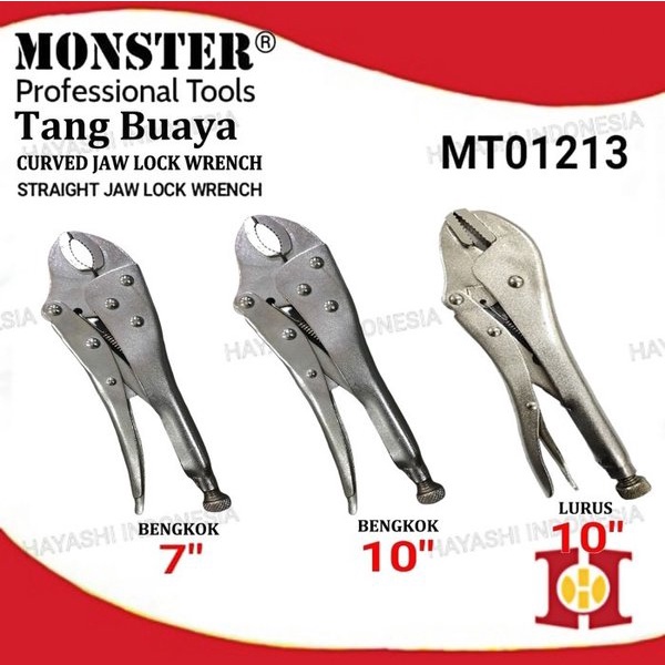 Tang Buaya Bengkok Lurus Jepit Kapiler Klem Vice Grip Locking Plier