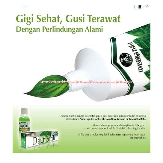 Daun Sirih Mustika Ratu 150gr Pasta Gigi Daun Sirih Odol Toothpaste With Piper Betle Leaf Extract Tooth Paste Daun Sereh Daunsirih Halal MUI 150 Gram