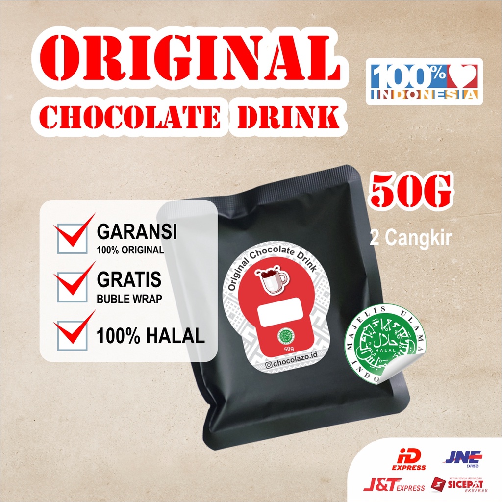 

Minuman Coklat Bubuk Premium 50g Original Dark Chocolate Drink 3in1 Siap Seduh Semua Pasti Original