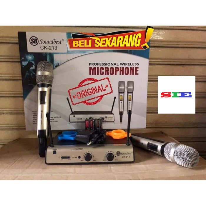 Microphone Wireless SoundBest CK 213  Original 2 Mic Pegang paling Murah